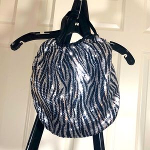 Black and Silver Sequin Bag